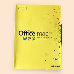 Microsoft Office: Mac 2011 Home & Student Yellow Family Pack Software Open Box